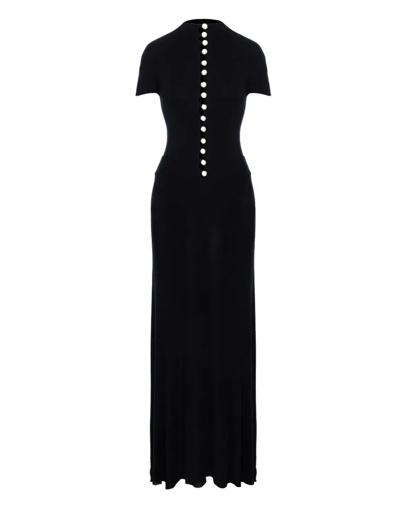 MANURÍ Mia pearl-embellished maxi dress - Schwarz Schwarz