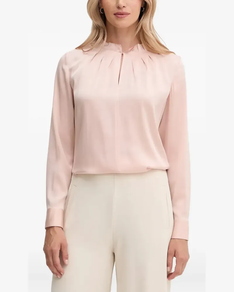 HUGO BOSS Bluse mit Rüschenkragen - Rosa Rosa