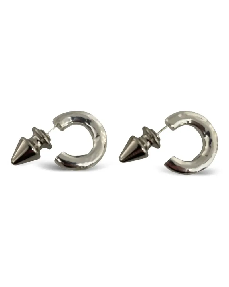 Innerraum Creolen mit Nieten - Silber Silber