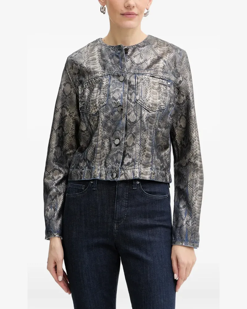 Guess Geknöpfte Jacke mit Schlangen-Print - Grau Grau