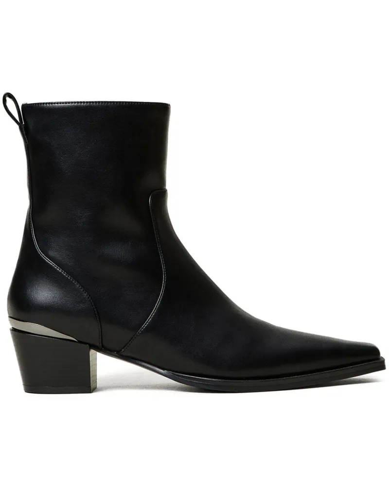 Twin-Set Stiefeletten mit laminiertem Einsatz 50mm - Schwarz Schwarz