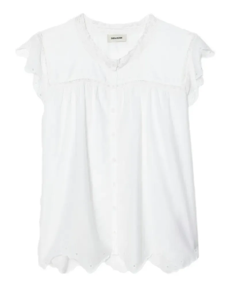 Zadig & Voltaire Tika Tomboy Bluse mit Lochstickerei - Weiß Weiß