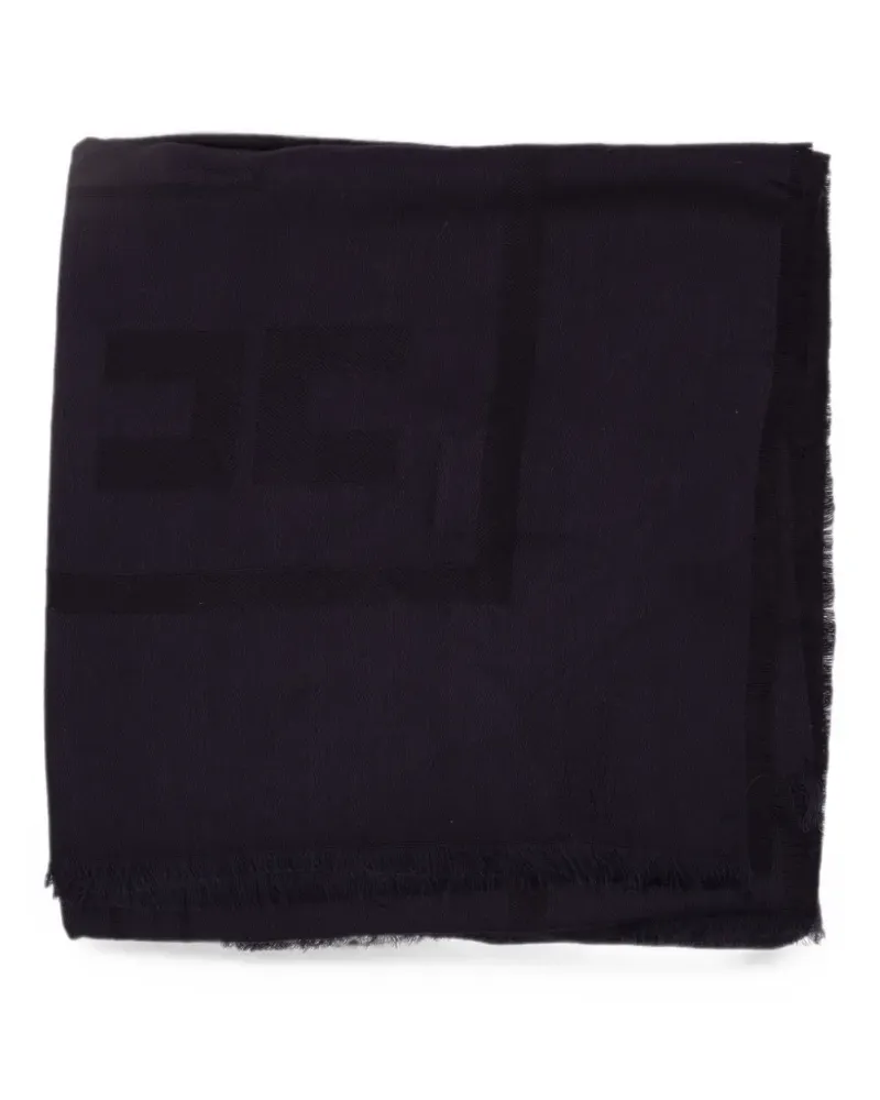 Elisabetta Franchi logo-jacquard frayed scarf - Blau Blau
