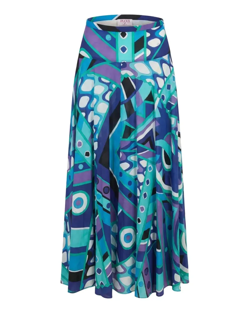 Emilio Pucci geometric-print cotton skirt - Blau Blau