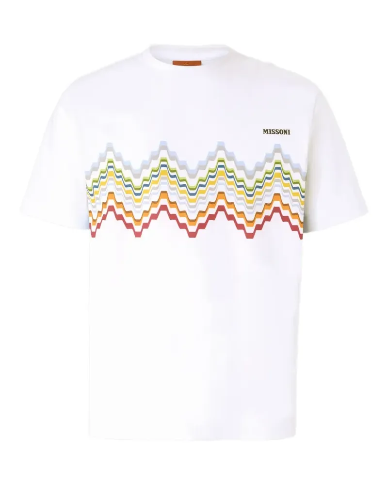 Missoni T-Shirt mit Zickzack-Print - Weiß Weiß