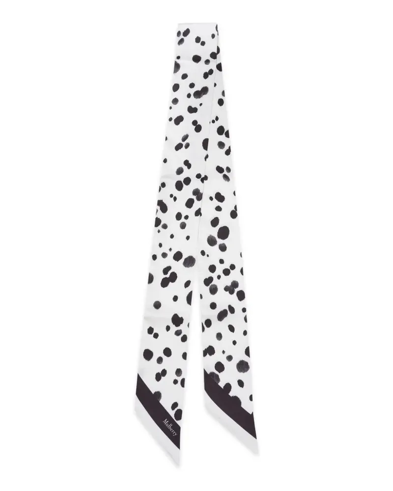 Mulberry Schal mit Dalmatiner-Print - Weiß Weiß