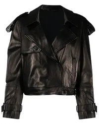 Salvatore Santoro Cropped-Lederjacke Schwarz