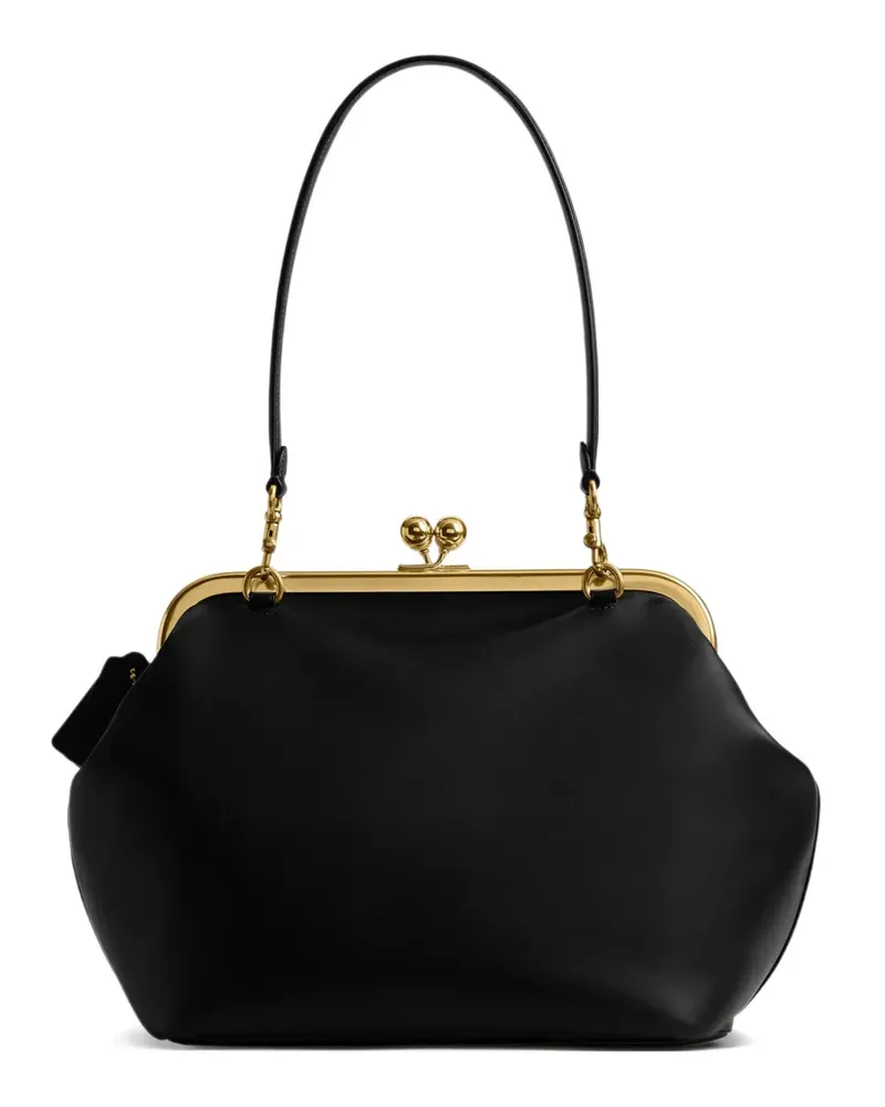 Coach 27 Kisslock leather clutch bag - Schwarz Schwarz