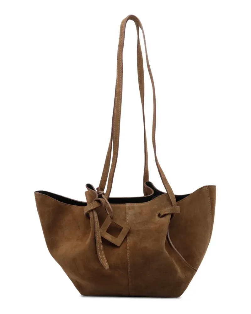 D.A.T.E. Nina Tote Bag aus Wildleder mit Knotendetail - Braun Braun