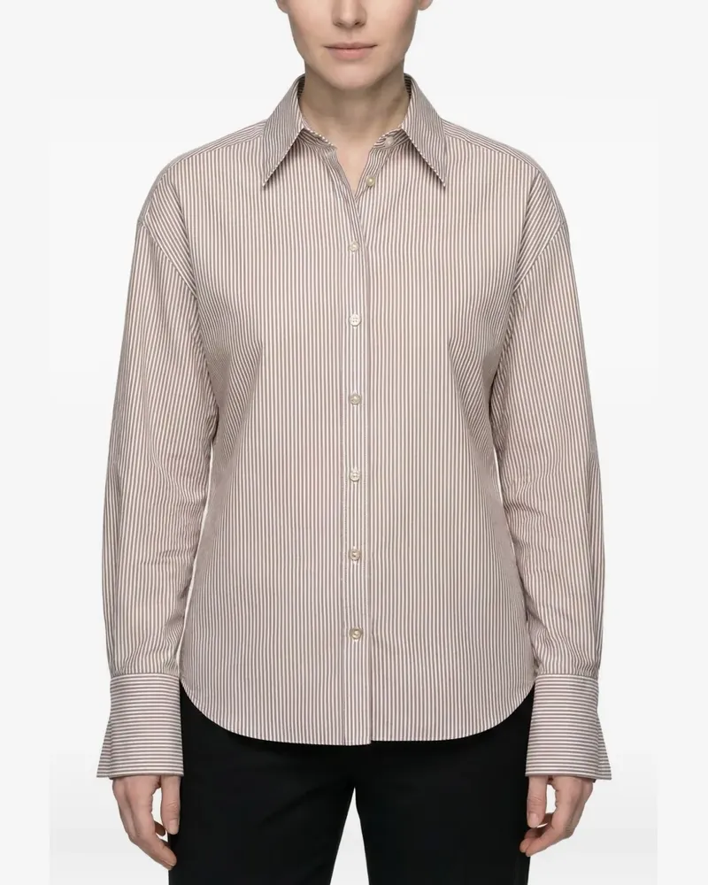 Brunello Cucinelli striped long-sleeve button-down shirt - Rot Rot