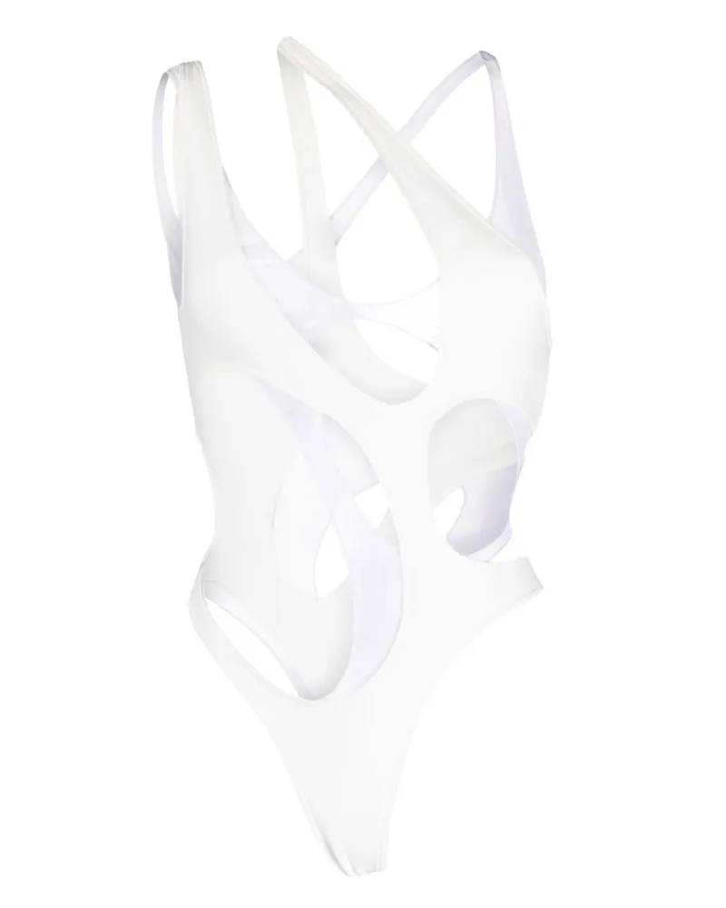 Thierry Mugler Badeanzug mit Cut-Outs - Weiß Weiß