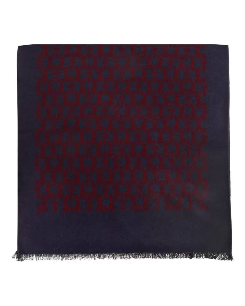Ferragamo Gancini jacquard scarf - Blau Blau