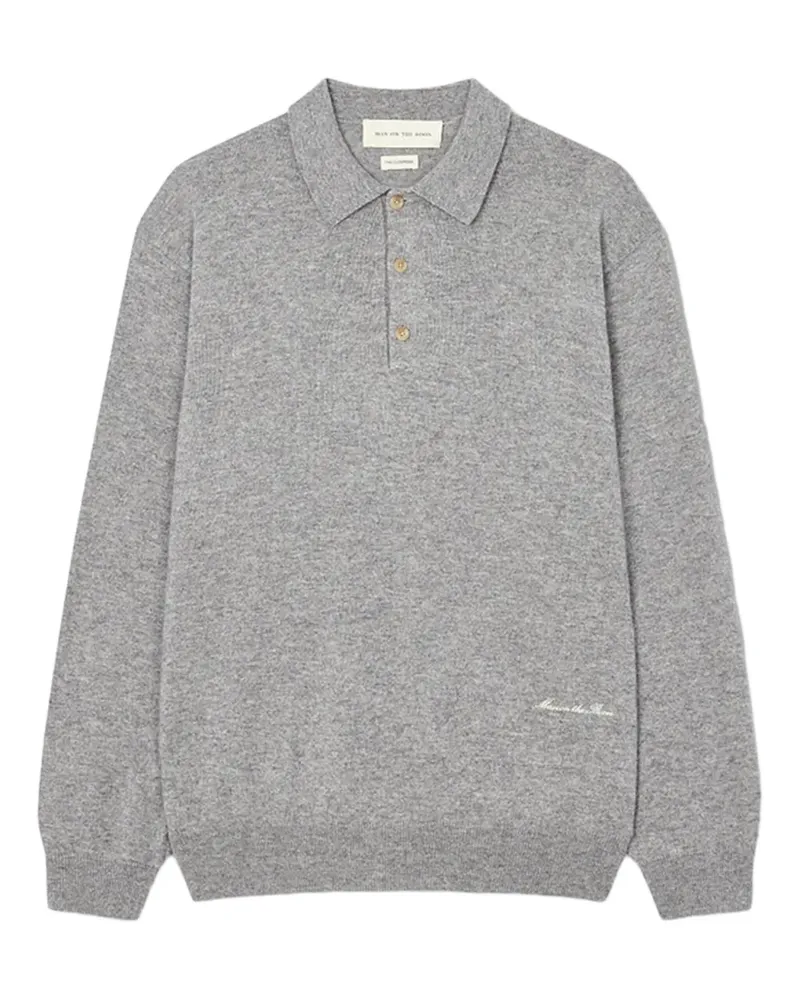 ManOnTheBoon Gestricktes Poloshirt - Grau Grau
