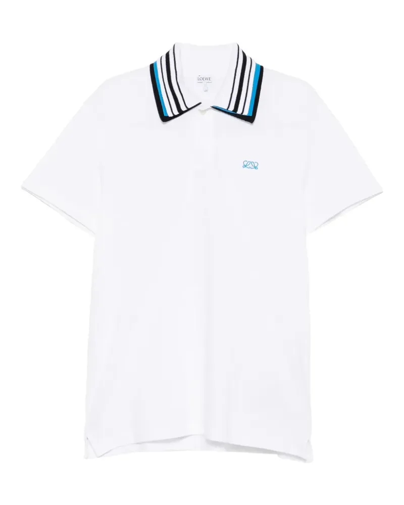 Loewe Poloshirt mit Anagramm-Stickerei - Weiß Weiß