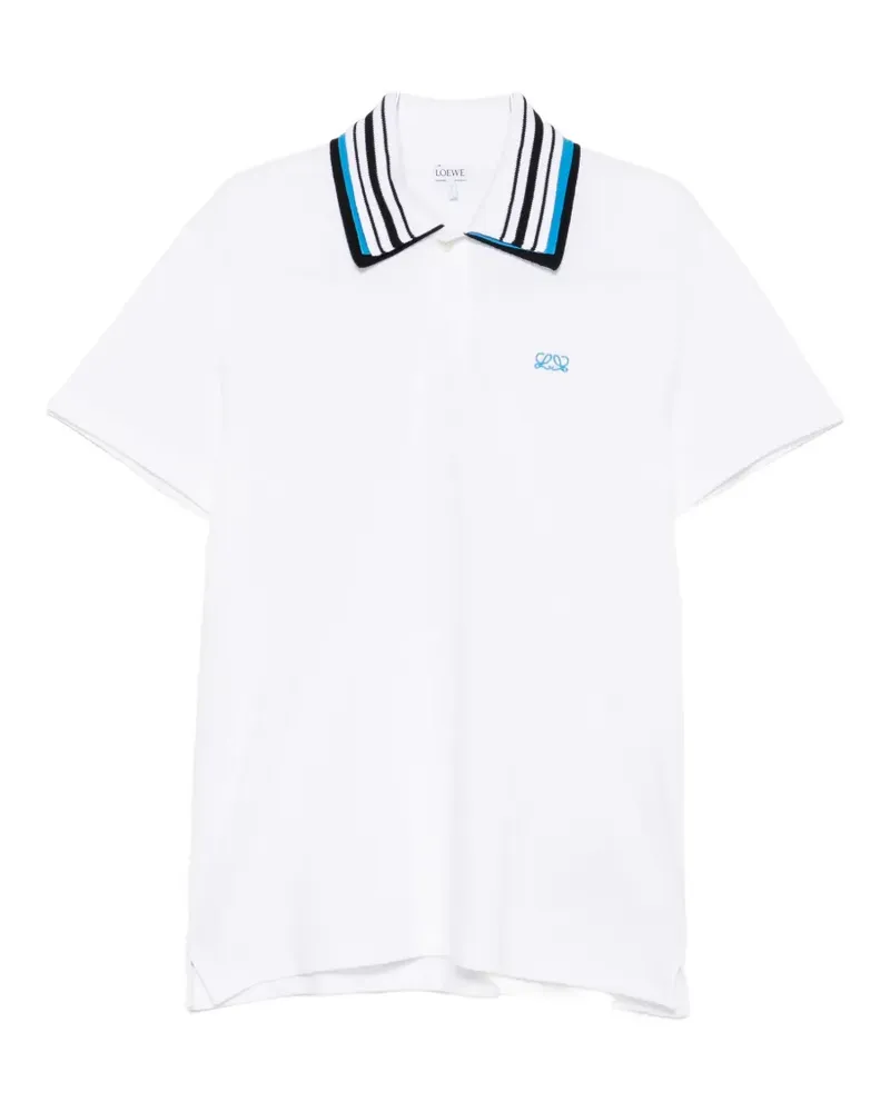 Loewe Poloshirt mit Anagramm-Stickerei - Weiß Weiß