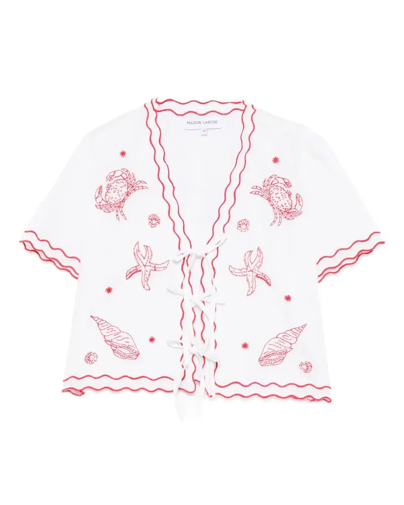 Maison Labiche Veneur scalloped embroidered blouse - Weiß Weiß