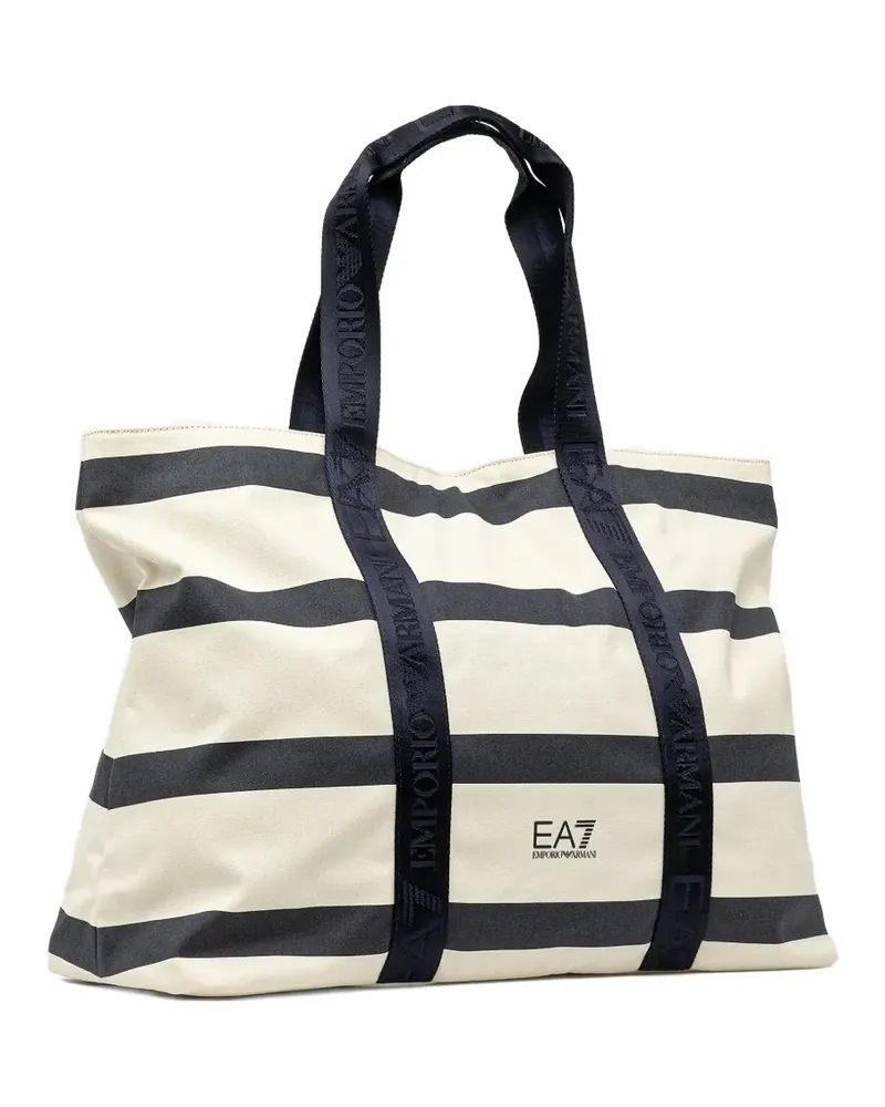 EA7 Große Tote Bag aus Baumwolle - Weiß Weiß