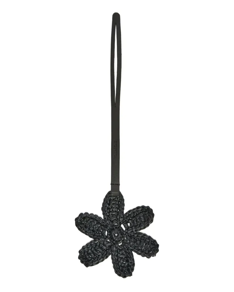 Jil Sander flower bag charm - Schwarz Schwarz