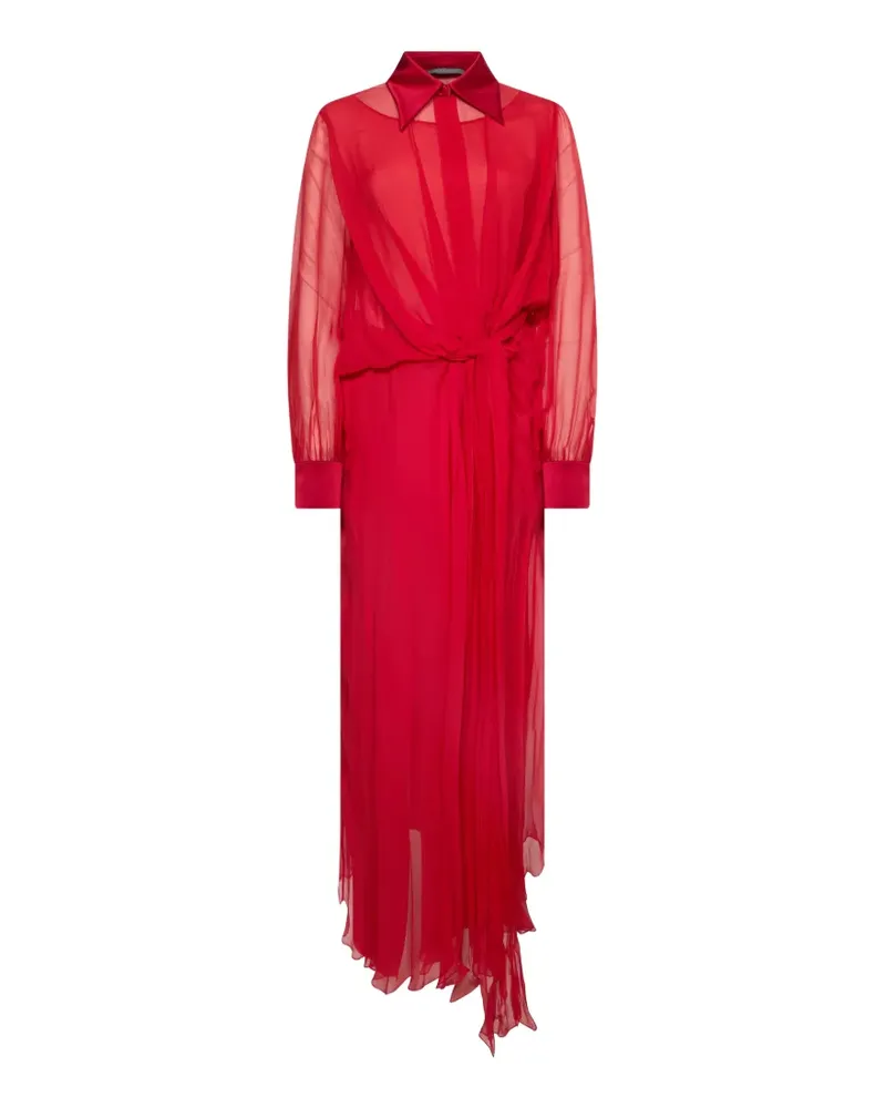 Alberta Ferretti knot-detail silk maxi dress - Rot Rot