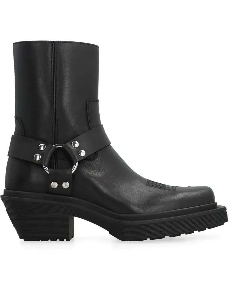 VETEMENTS Knöchelhohe Lederstiefel - Schwarz Schwarz