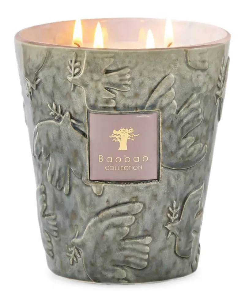 Baobab Collection Colombe Kerze mit Taubenmotiv (16cm) - Grün Grün