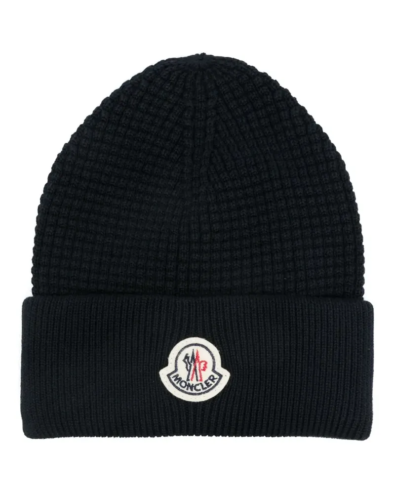 Moncler Gestrickte Beanie - Blau Blau