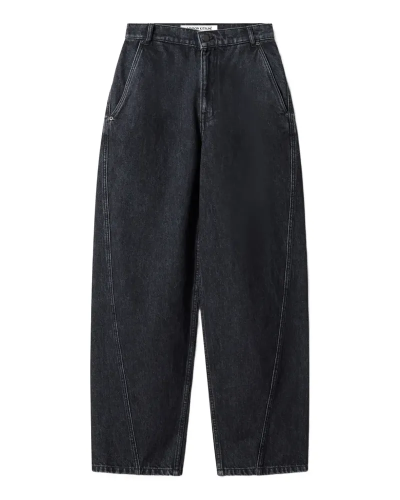 Kitsuné tapered jeans - Schwarz Schwarz