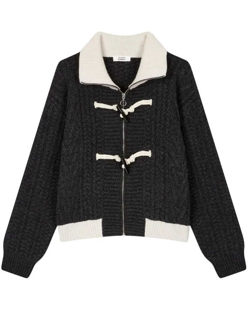 STUDIO TOMBOY Cardigan mit Zopfmuster - Grau Grau