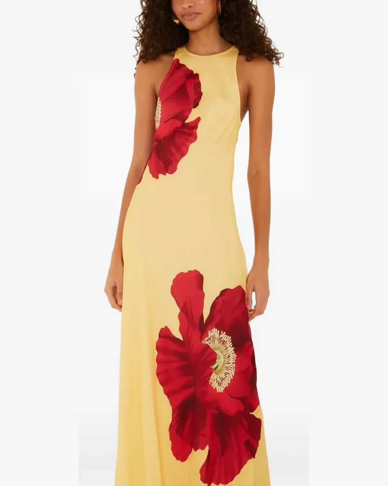 FARM Rio poppy-print sleeveless maxi dress - Gelb Gelb