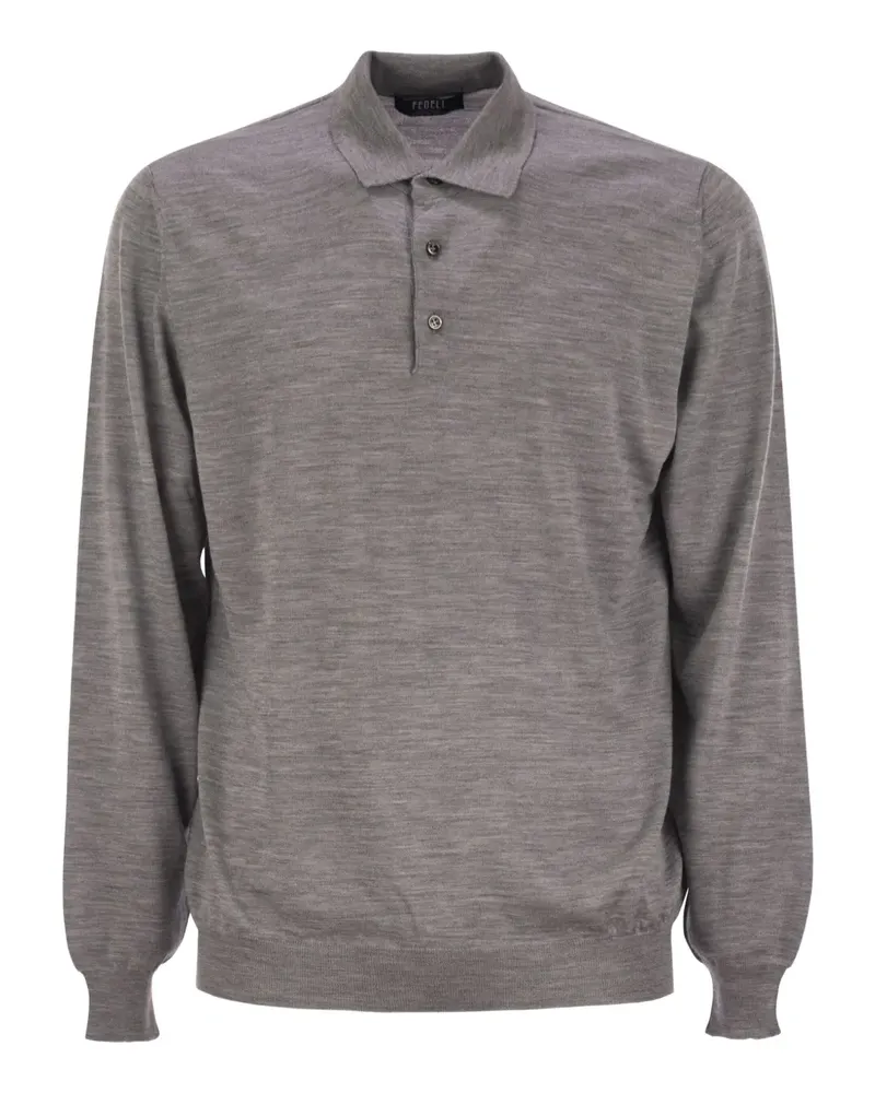 Fedeli Poloshirt mit drei Knöpfen - Grau Grau