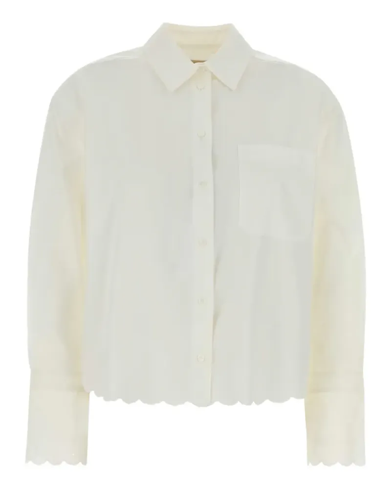 Max Mara Neutro scalloped poplin shirt - Weiß Weiß
