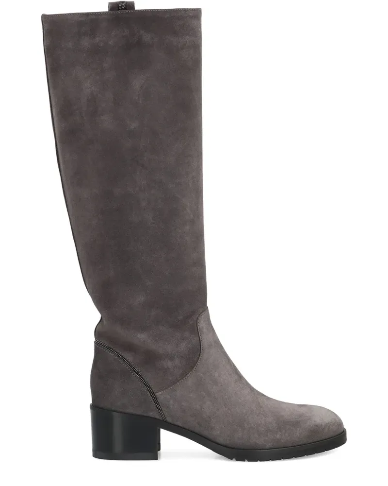 Doucal´s zip-up suede boots - Grau Grau