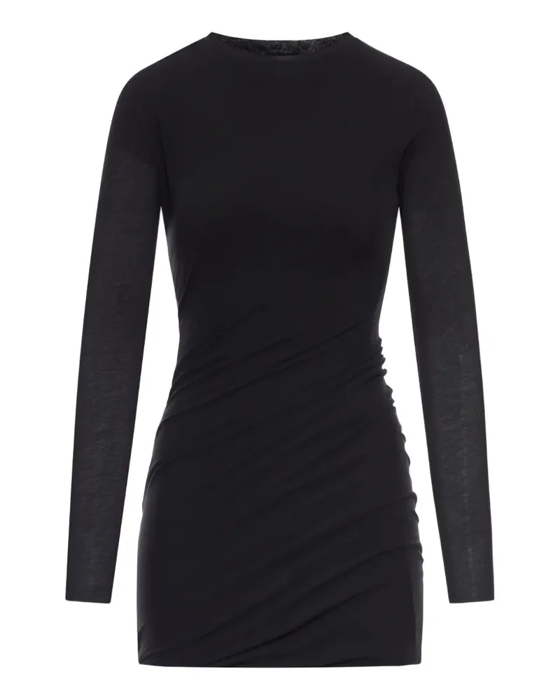 Jil Sander Gerafftes Midikleid - Schwarz Schwarz