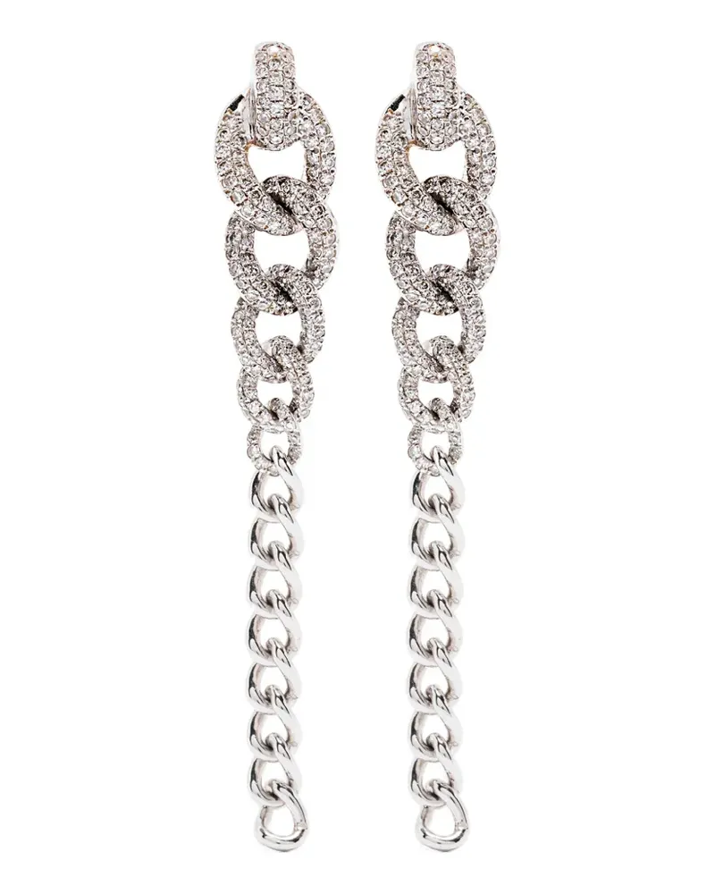 SHAY 18kt Weißgoldohrringe mit Pavé-Diamanten - Silber Silber