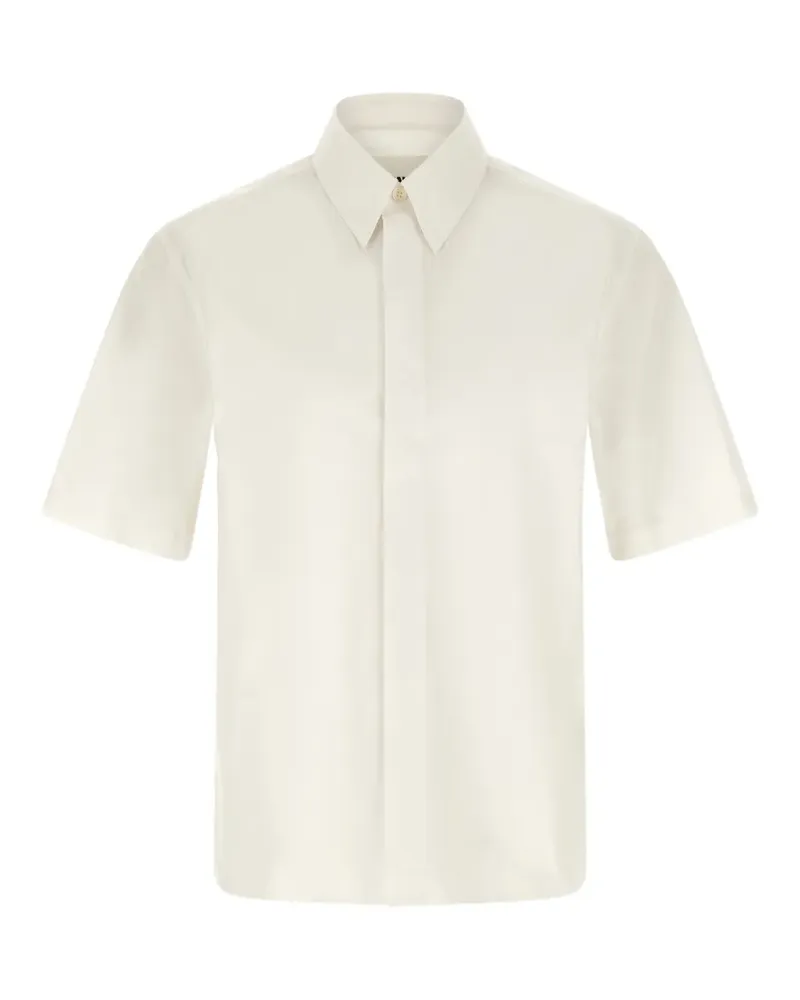 Jil Sander logo-embroidered short-sleeve shirt - Weiß Weiß