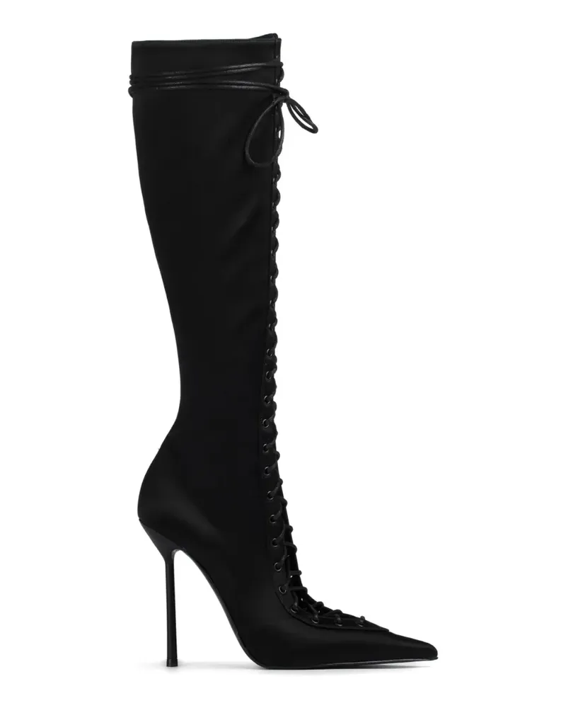 Le Silla Colette lace-up pointed-toe boots - Schwarz Schwarz