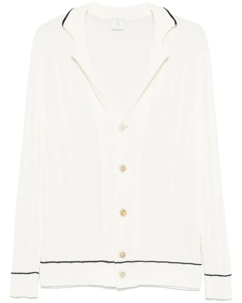 Eleventy Gerippter Cardigan - Weiß Weiß