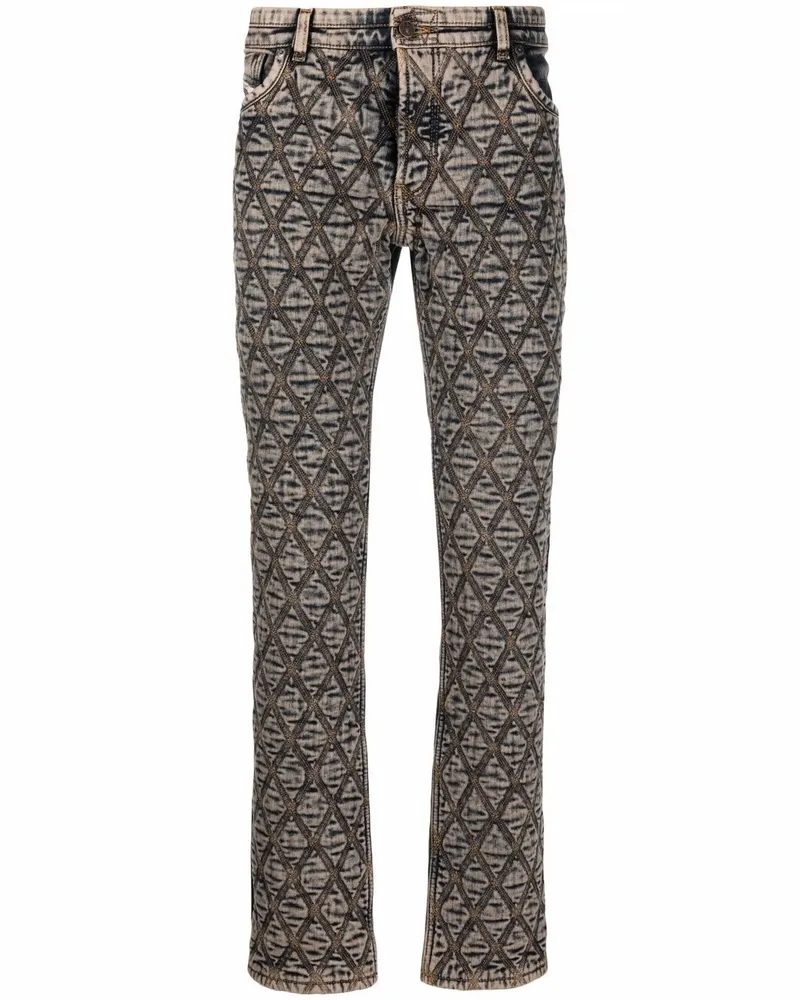 Diesel Schmale Jeans mit Stickerei - Blau Blau