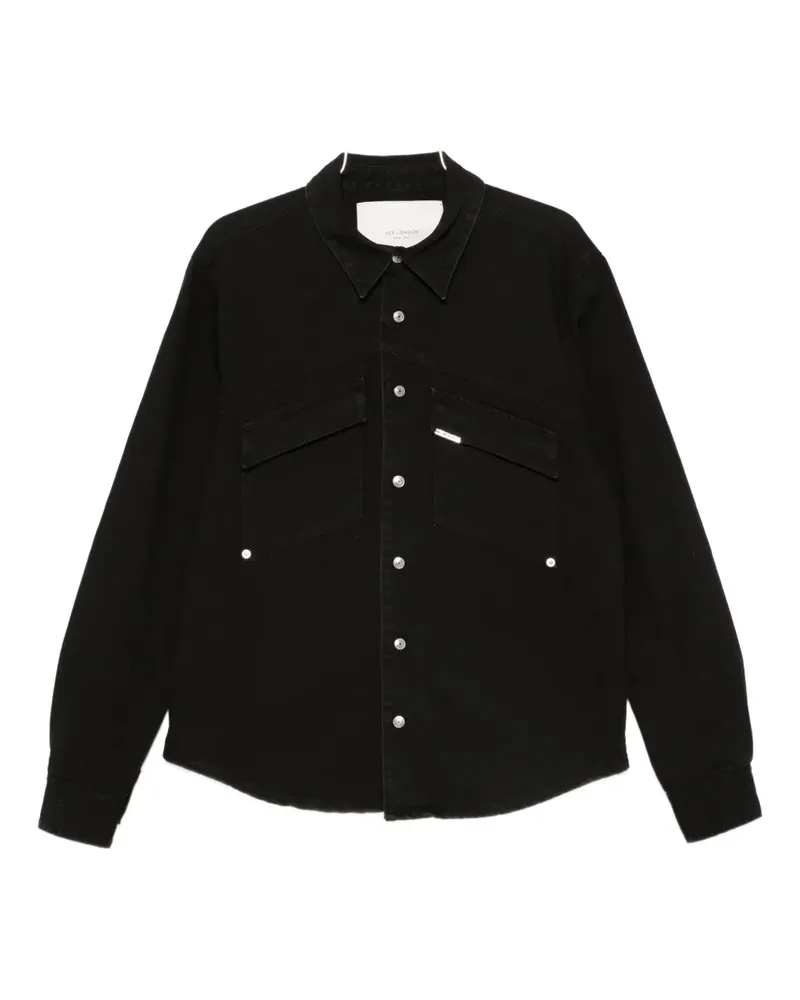 Yes London point-collar cotton shirt - Schwarz Schwarz