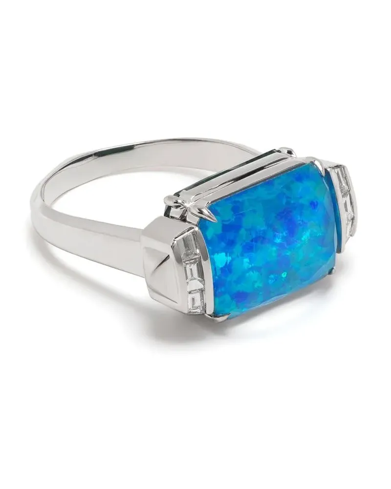 Stephen Webster 18kt Deco Wide Twister Weißgoldring mit Diamanten - Silber Silber