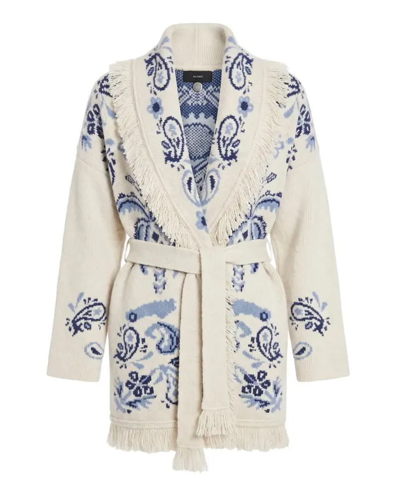 Alanui Island Roots Foulard Cardigan mit Fransen - Nude Nude