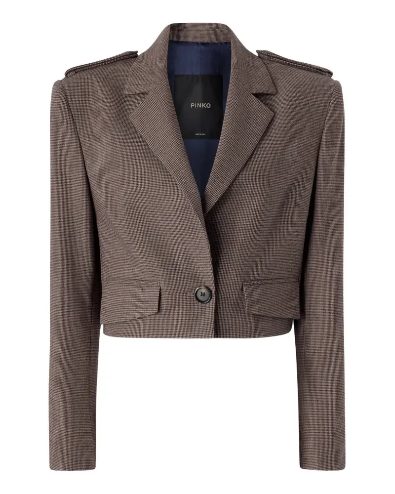 Pinko Cropped-Jacke mit Hahnentrittmuster - Braun Braun