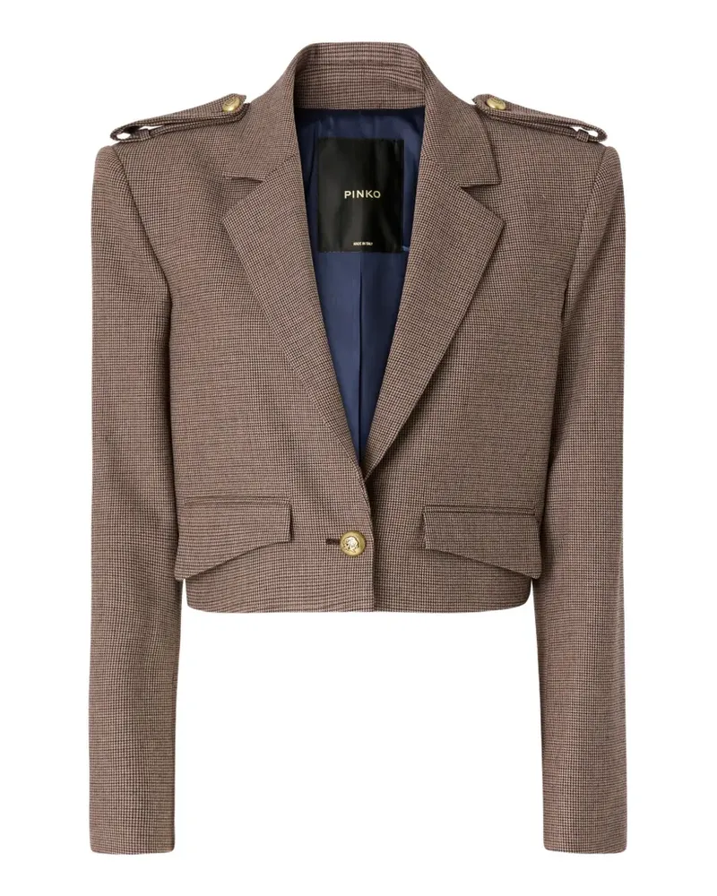 Pinko Cropped-Jacke mit Hahnentrittmuster - Braun Braun