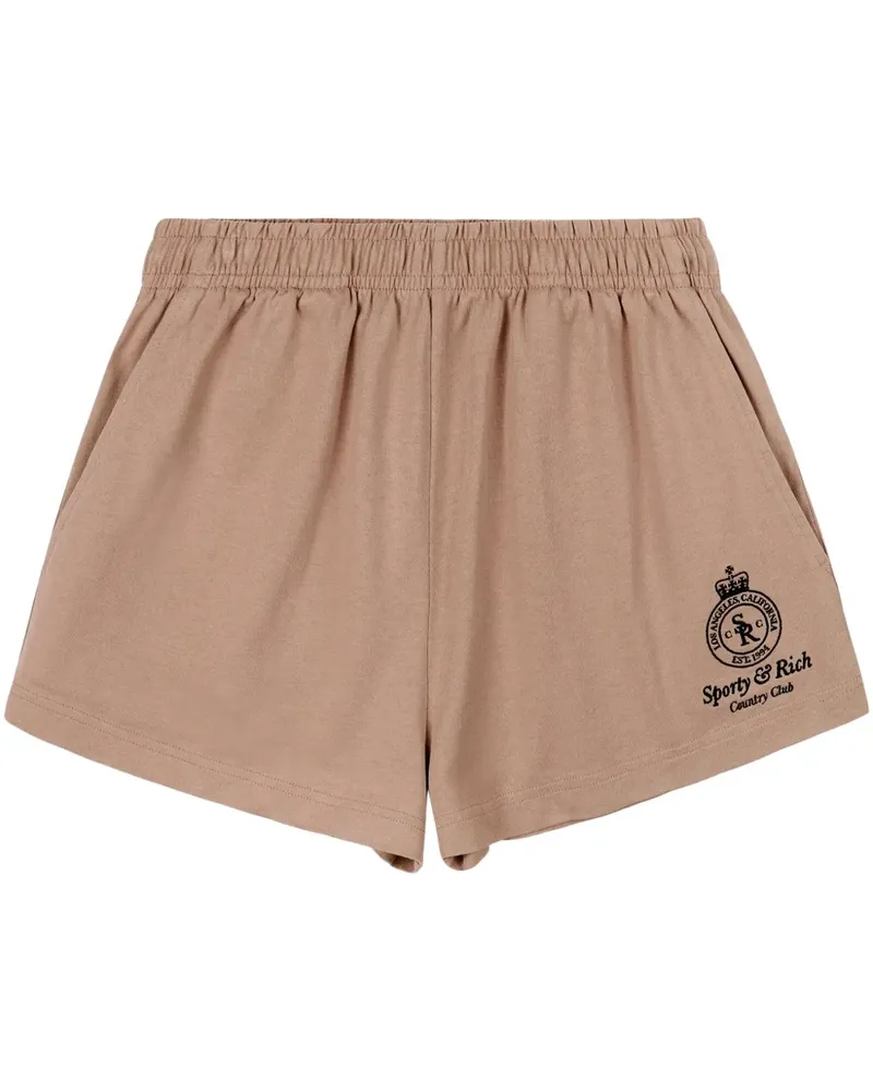 SPORTY & RICH Shorts mit Logo-Stickerei - Nude Nude