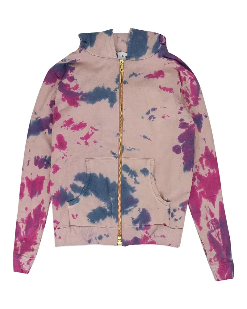 RHUDE tie-dye zip-up hoodie - Rosa Rosa