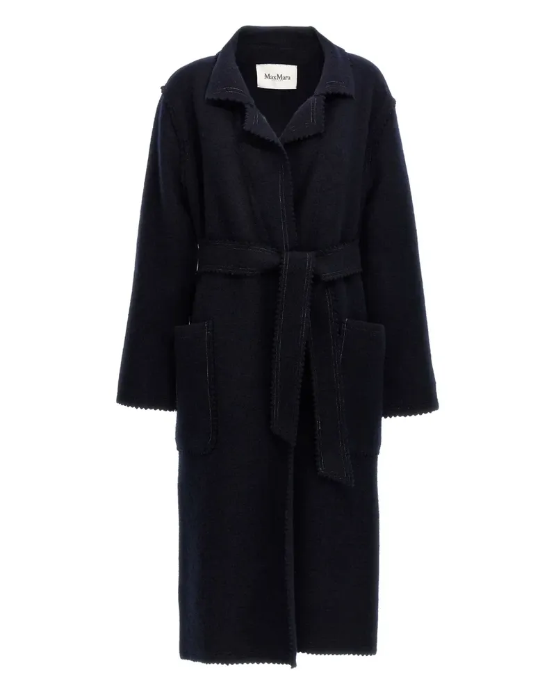 Max Mara Mantel mit Gürtel - Blau Blau