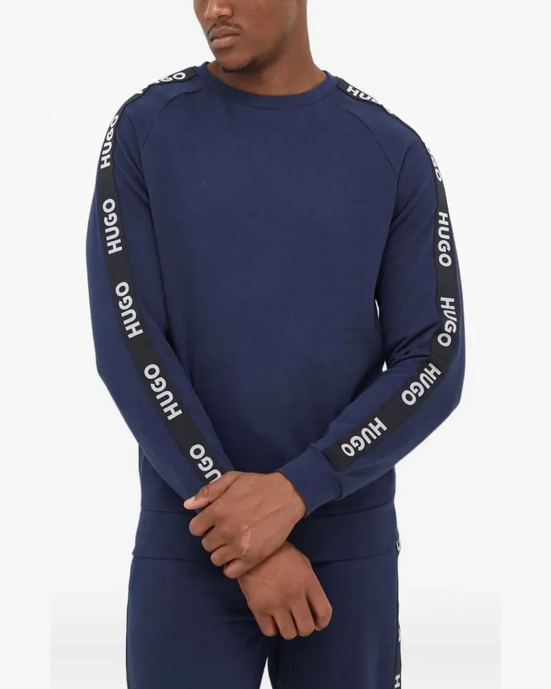 HUGO BOSS Sweatshirt mit Logo-Streifen - Blau Blau