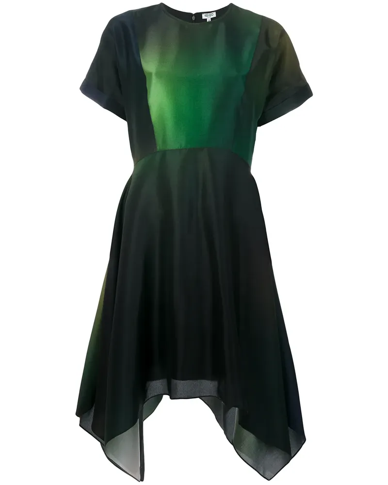 Kenzo Ausgestelltes Seidenkleid - Grün Grün