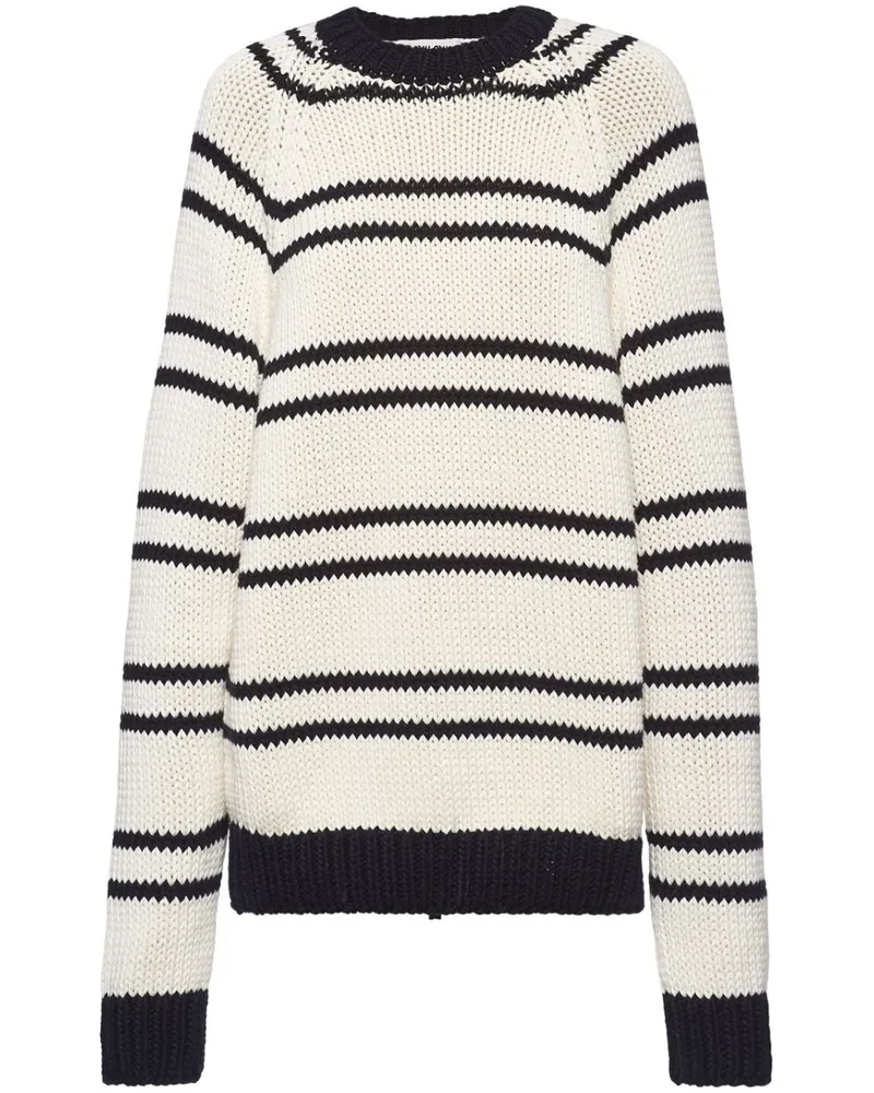 Miu Miu Strickpullover mit Streifen - Weiß Weiß
