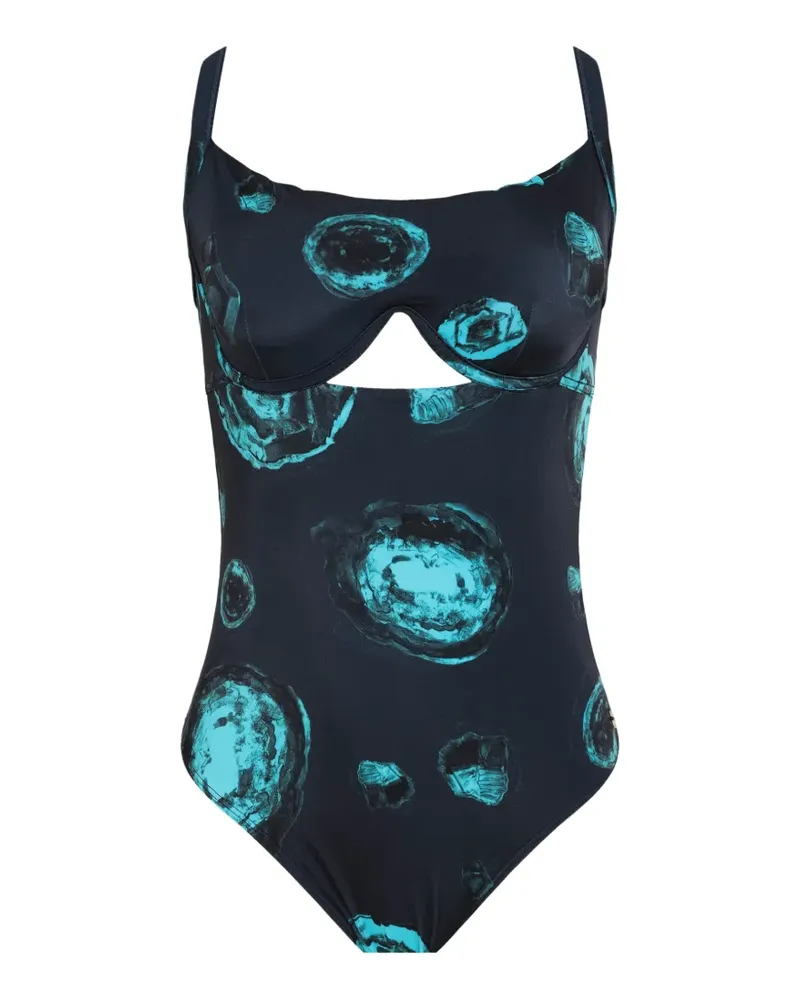 BRIGITTE cut-out patterned swimsuit - Blau Blau